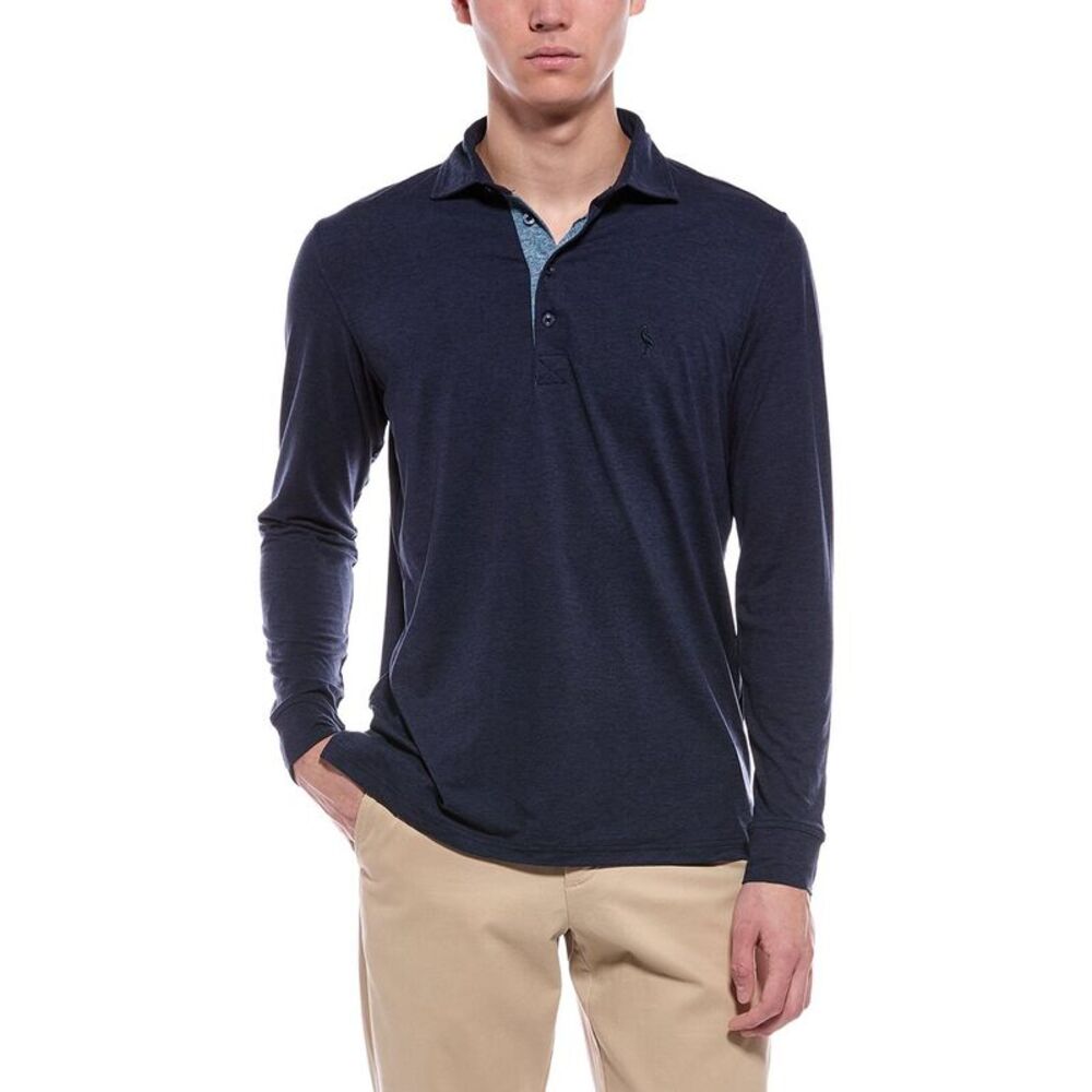 Tailorbyrd Mens  Brushed Mélange Polo Shirt, Navy